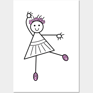 Cute Ballet Dancer Girl Posters and Art